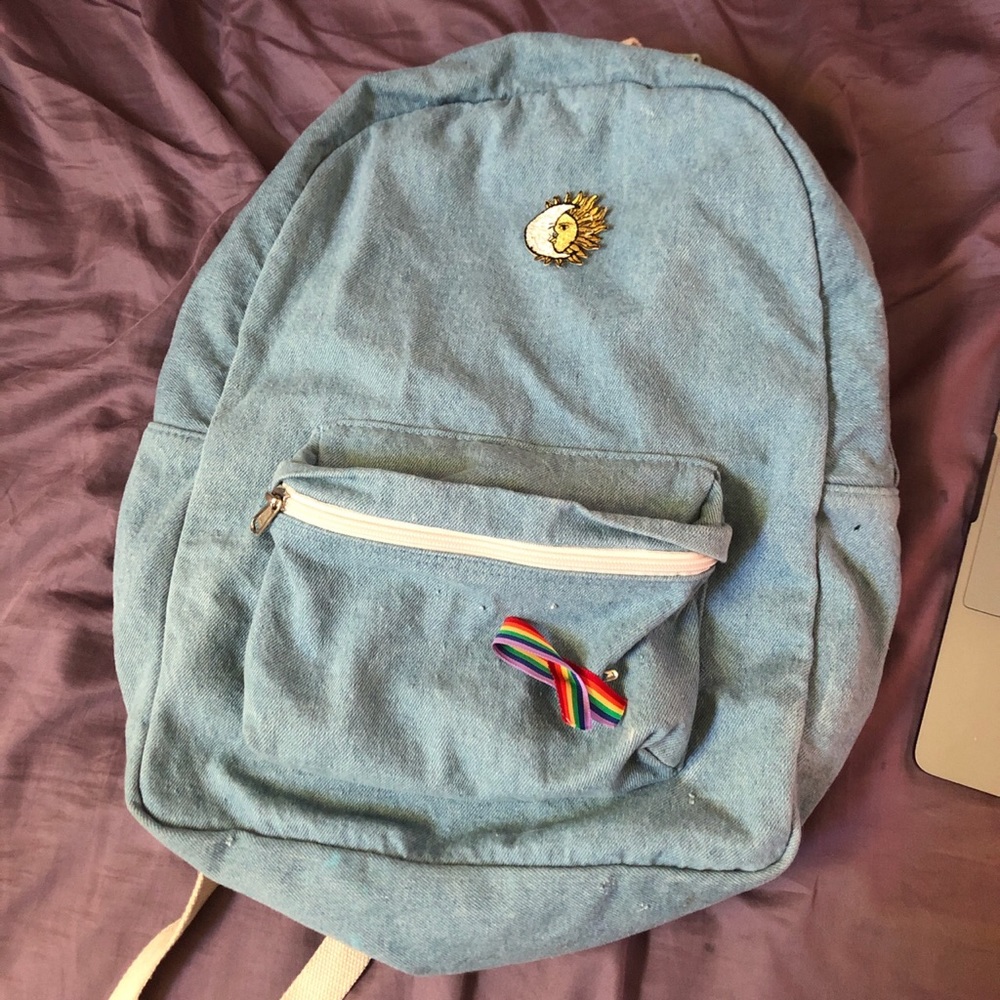 american apparel backpack with sun moon patch